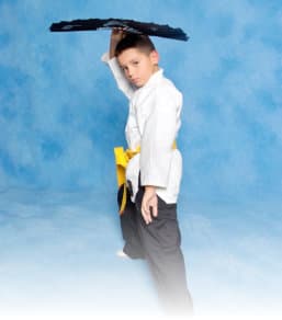 little boy karate stances using fun
