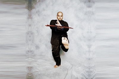 adult man karate stance